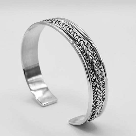 Braided Cuff Bangle Bracelet - Design A