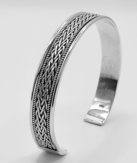 Braided Cuff Bangle Bracelet - Design C